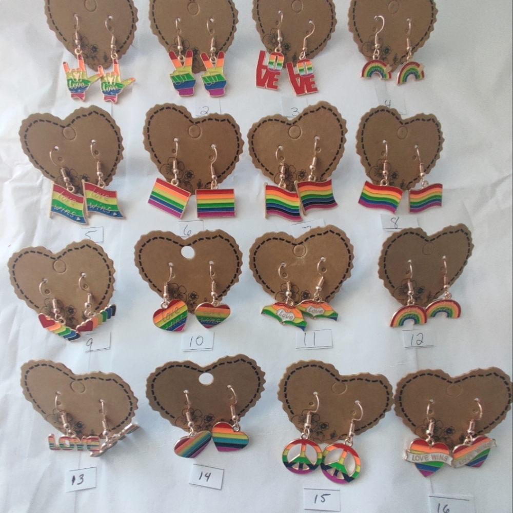 🆕 LGBTQIA+ Pride Rainbow Love is Love, Love Wins Handmade Earrings 🌈 (2/$15)